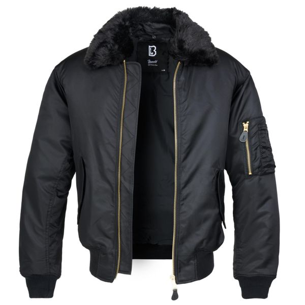 Brandit Blouson MA2 Jacket Fur Collar noir