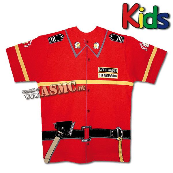 T-Shirt enfant Pompiers rouge