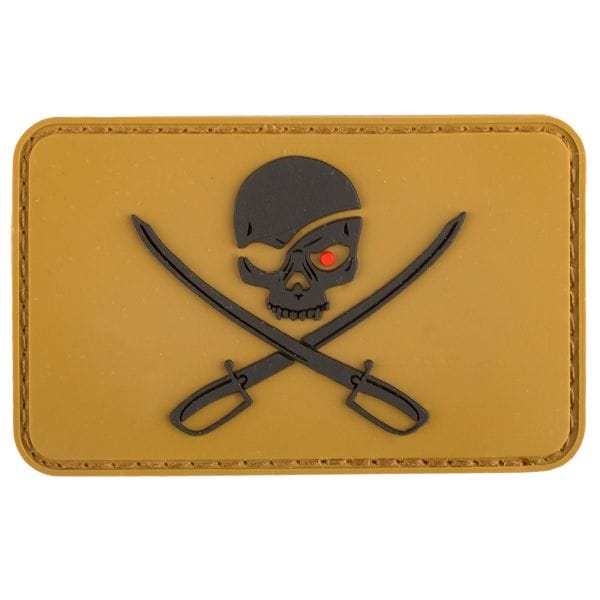 MFH Patch 3D Skull with Swords coyote