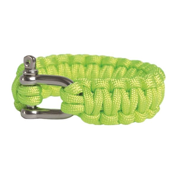 Bracelet de Survie corde large Fermoir métallique vert