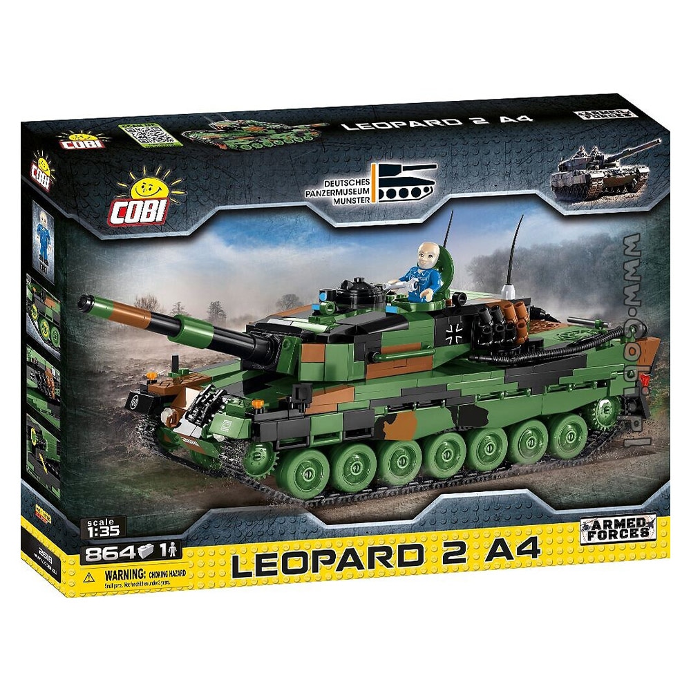HYMAN Char Leopard 2A6 - 1346 pièces - Technique WW2 - Leopard militaire -  2 principaux char militaire - Modèle de brique - Compatible avec Lego :  : Jeux et Jouets