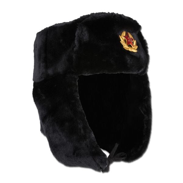 MFH Chapeau de fourrure russe avec badge noir