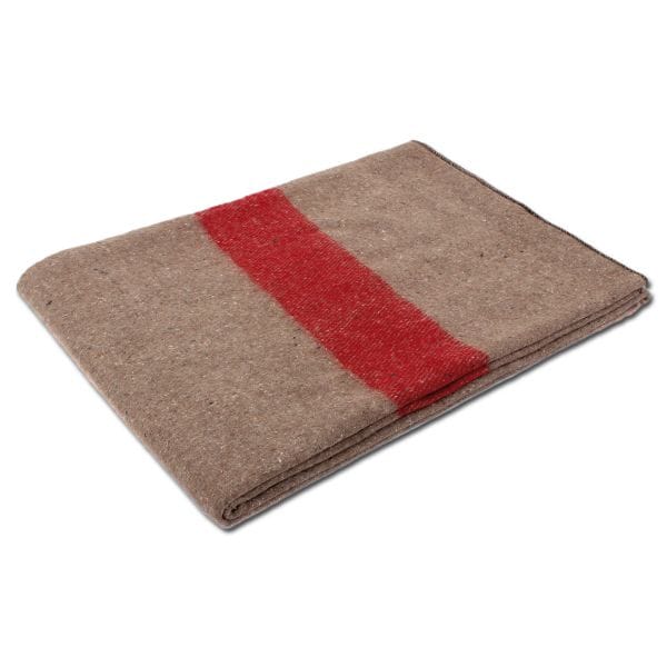 Couverture en laine Rothco Swiss Style - Tan/Red Strip
