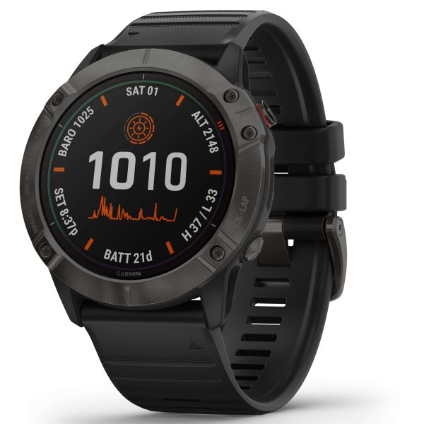 Garmin Smartwatch Fenix 6X Pro Solar noir gris ardoise