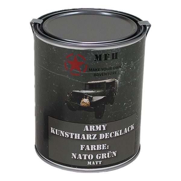 MFH Pot de peinture Army Lack 1 litre mat NATO vert