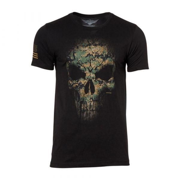 7.62 Design T-Shirt USMC Woodland Marpat Skull noir